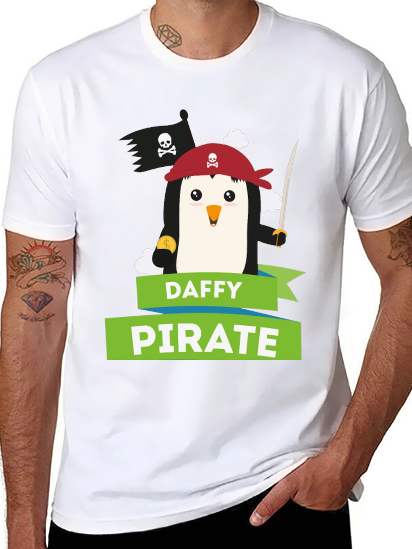 Daffy Pirate Penguin Graphic Tee