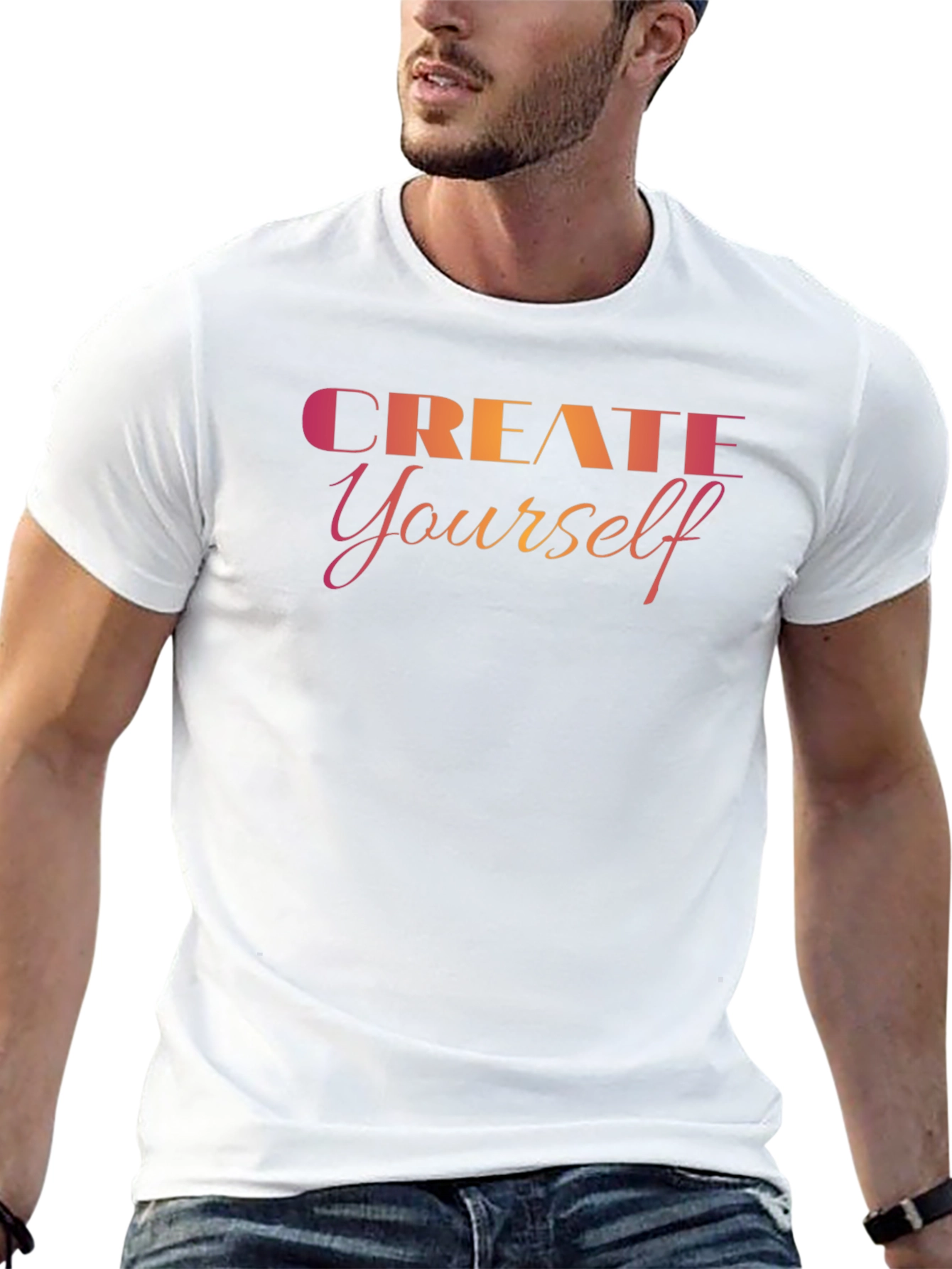 Create Yourself Black Graphic Tee - Trendy Design