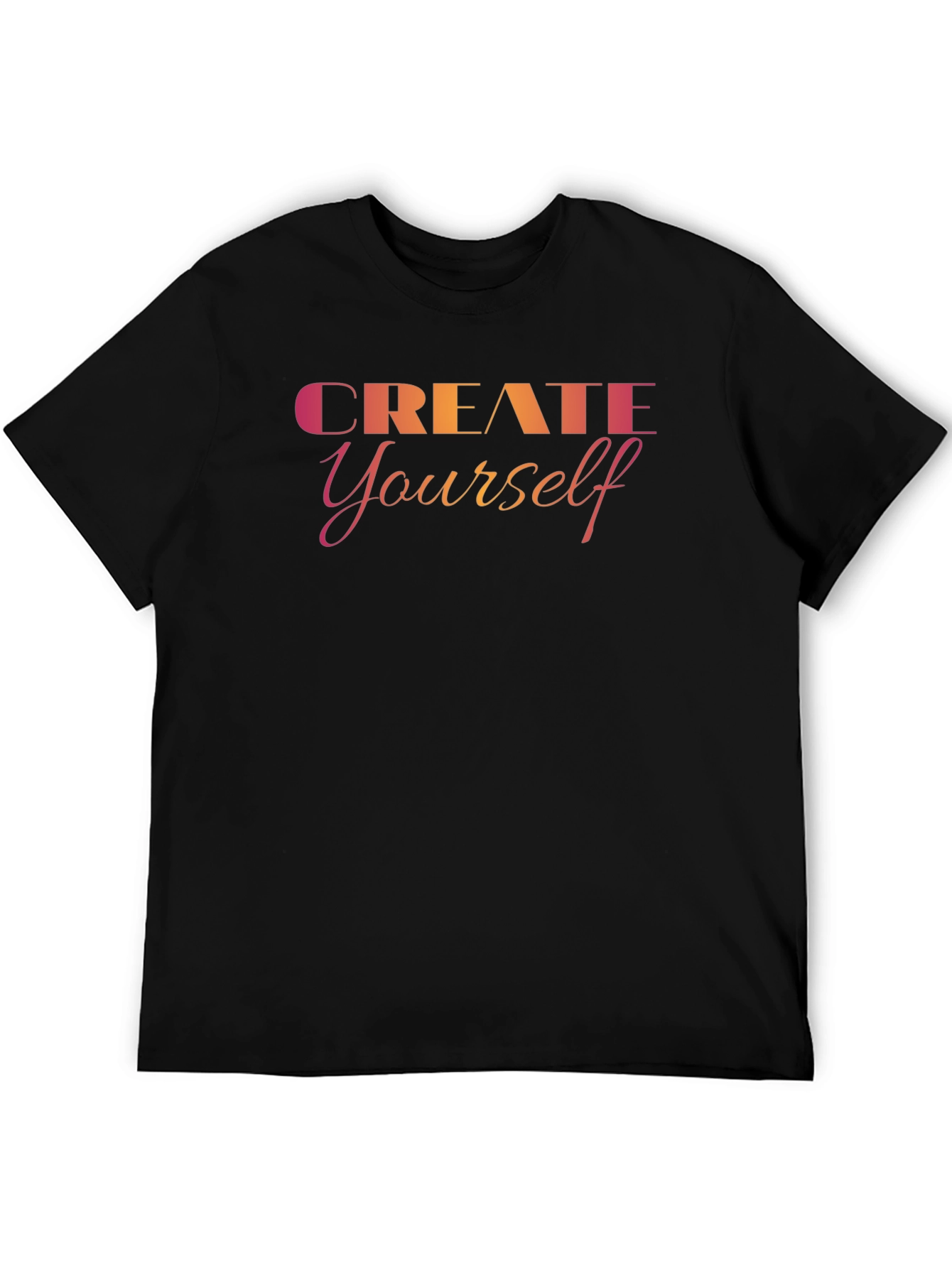 Create Yourself Black Graphic Tee - Trendy Design