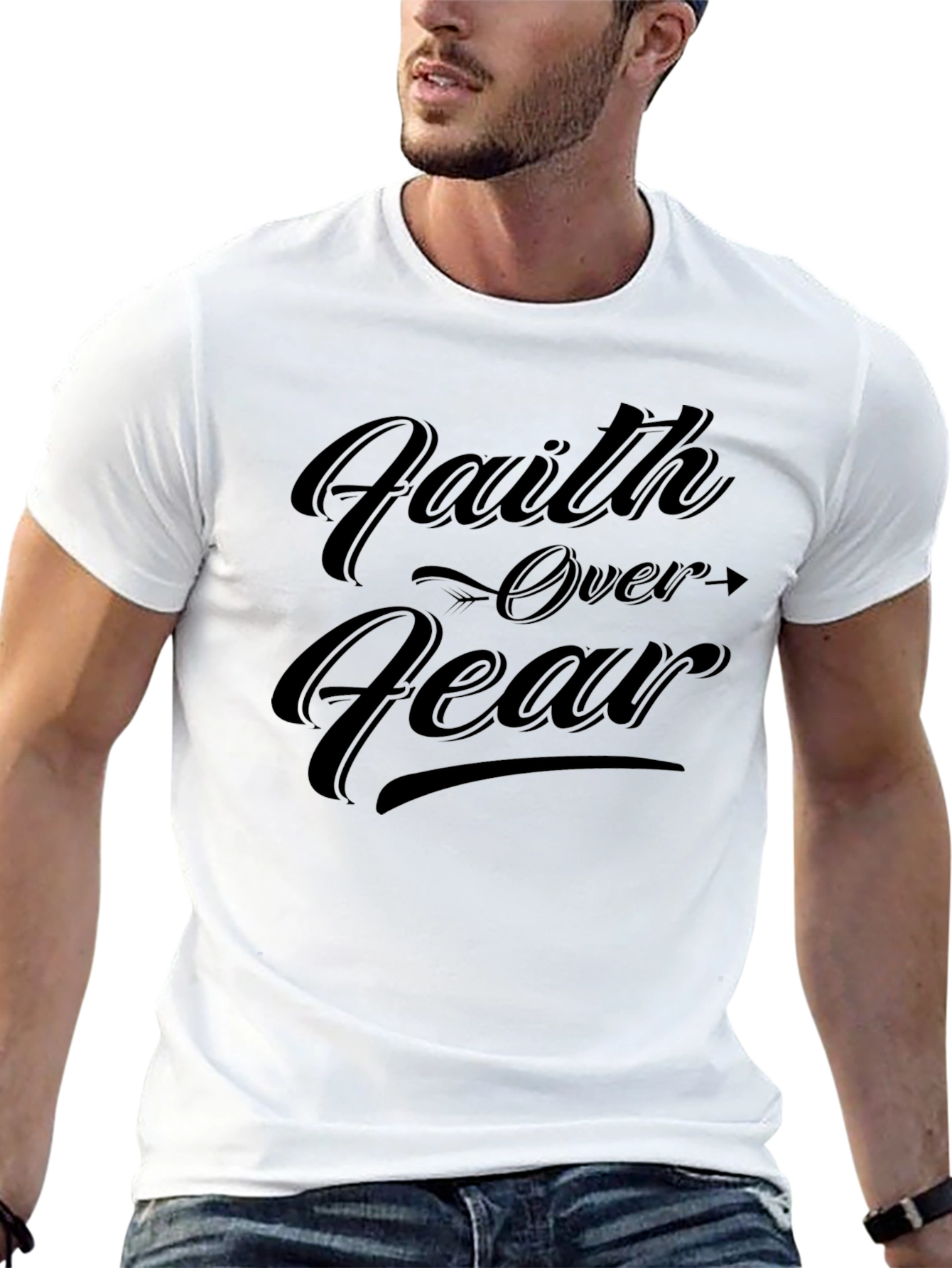 Faith Over Fear Graphic T-Shirt - Menswear