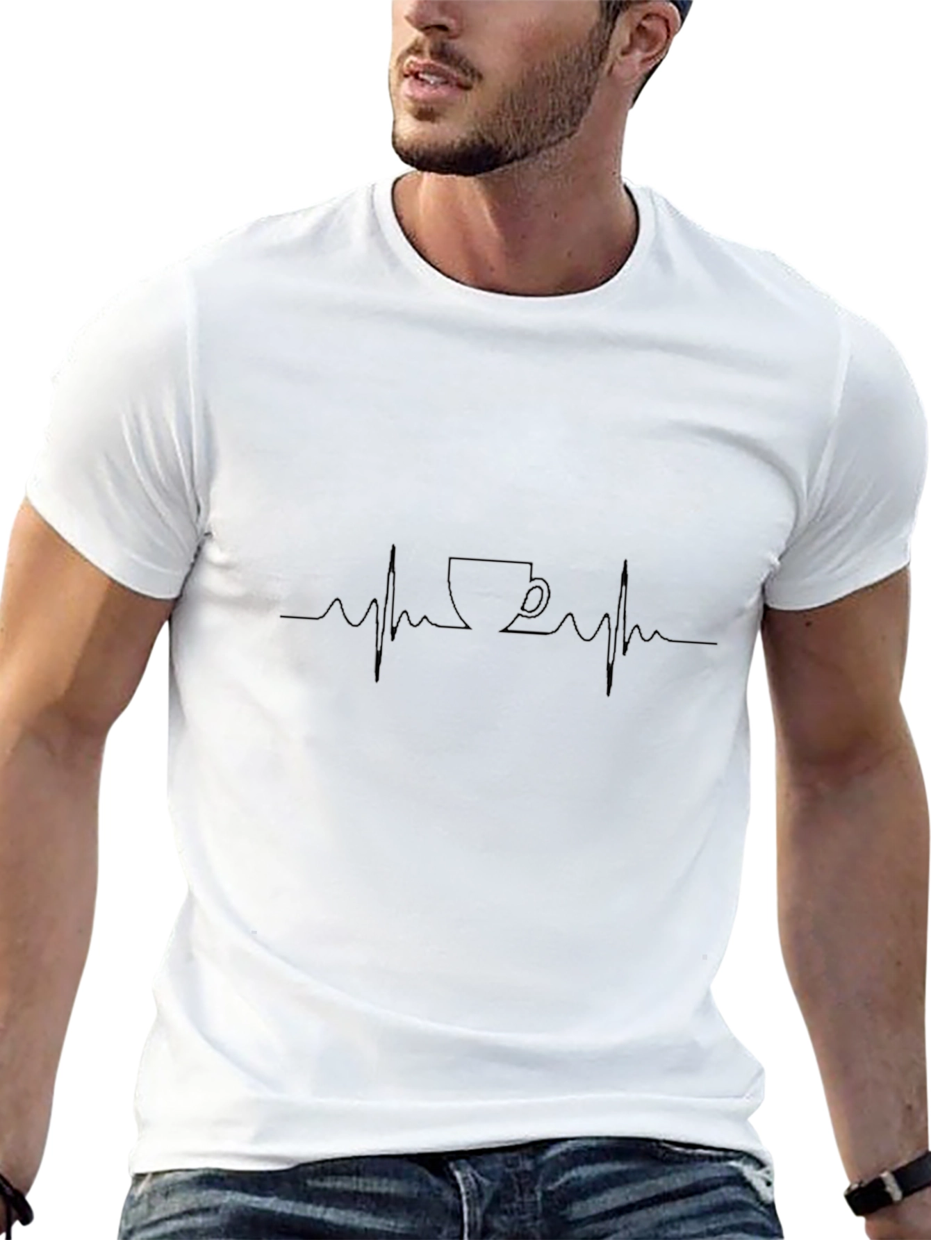 Coffee ECG Black T-Shirt
