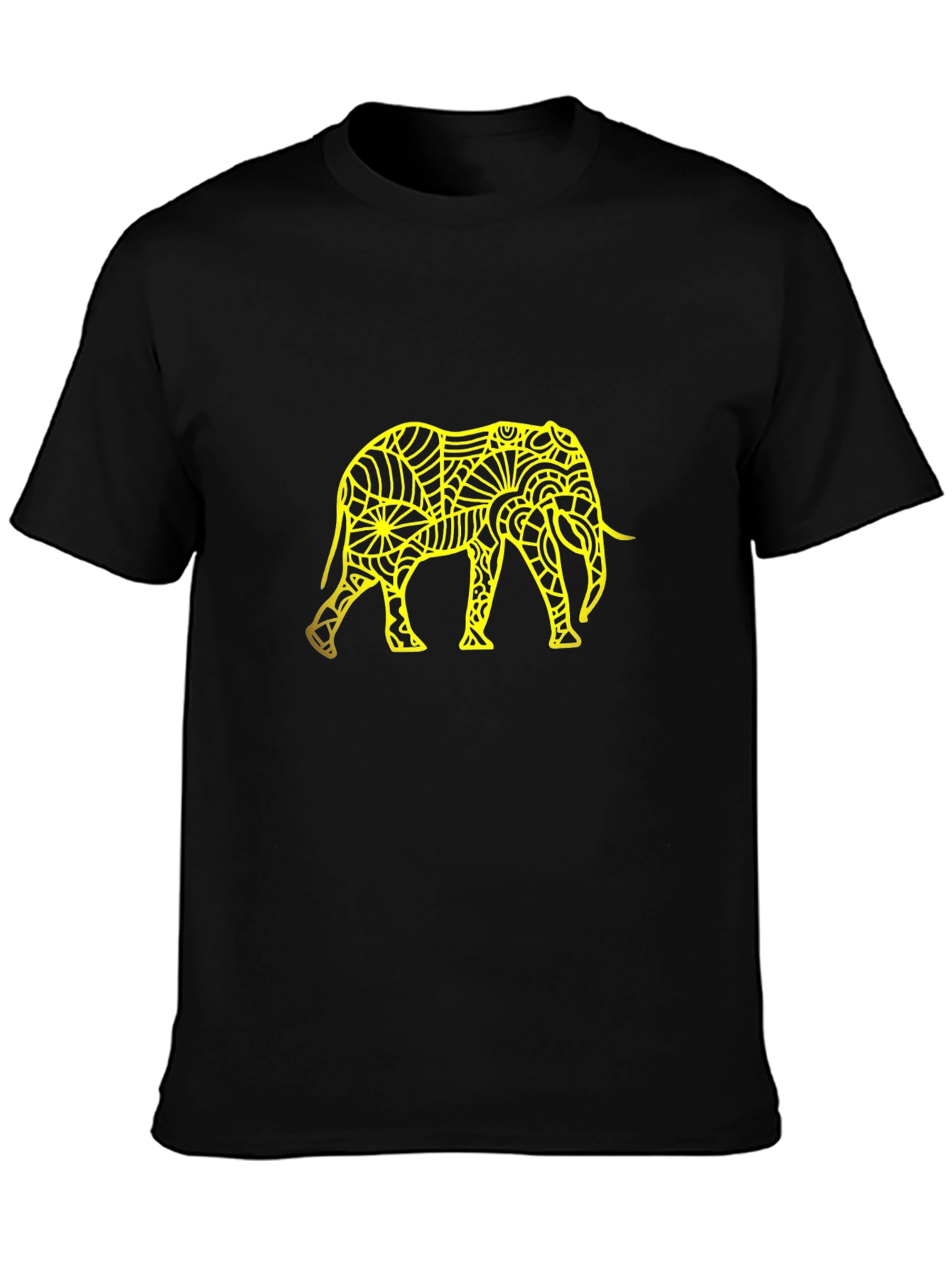 Abstract Elephant Graphic Tee - Black