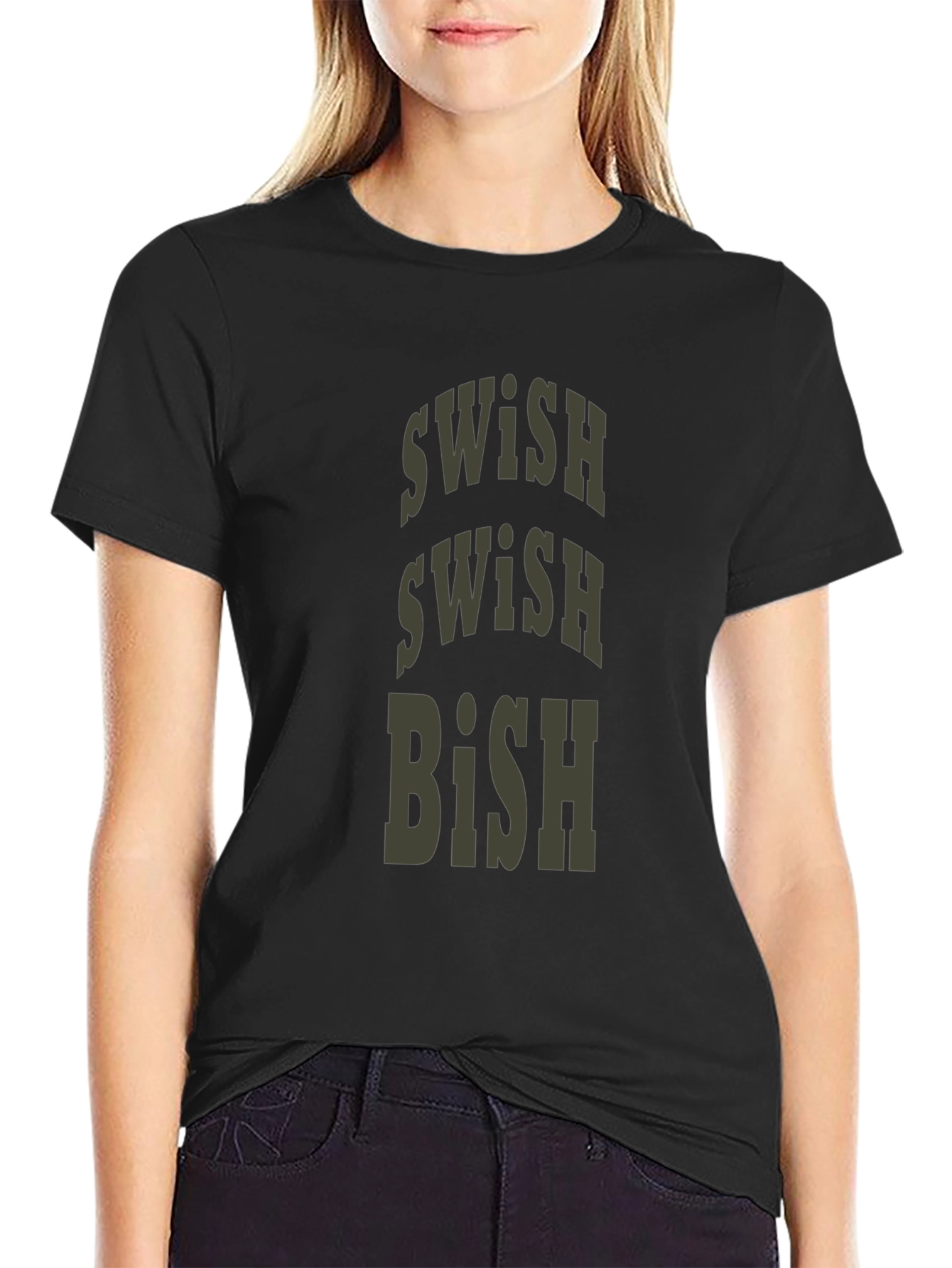 Swish Bish Graphic Tee - Trendy Casual Comfort