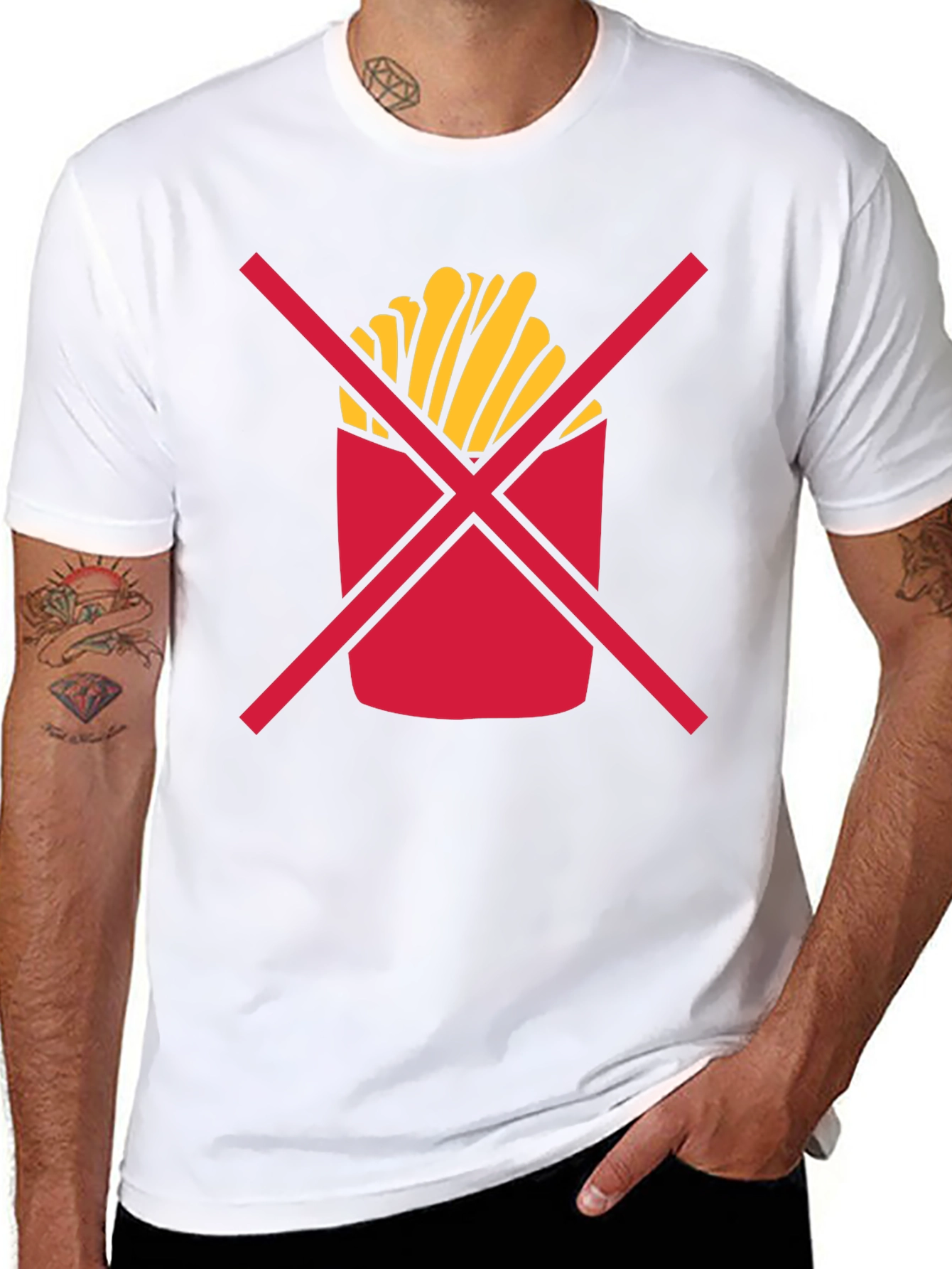 No Fries T-Shirt - Diet Humor Tee
