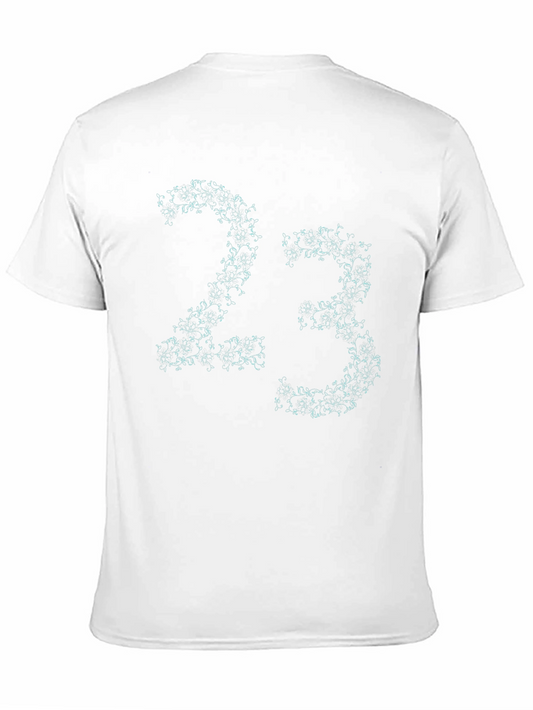 Floral 23 Graphic Black T-Shirt