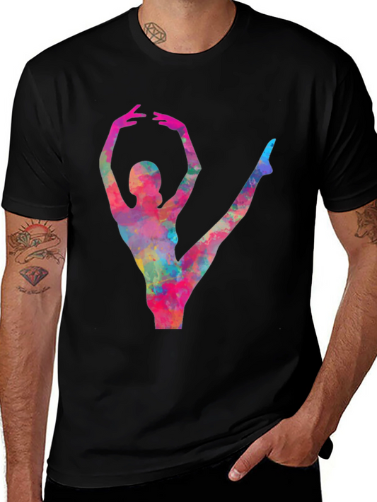 Watercolor Ballerina Black T-Shirt