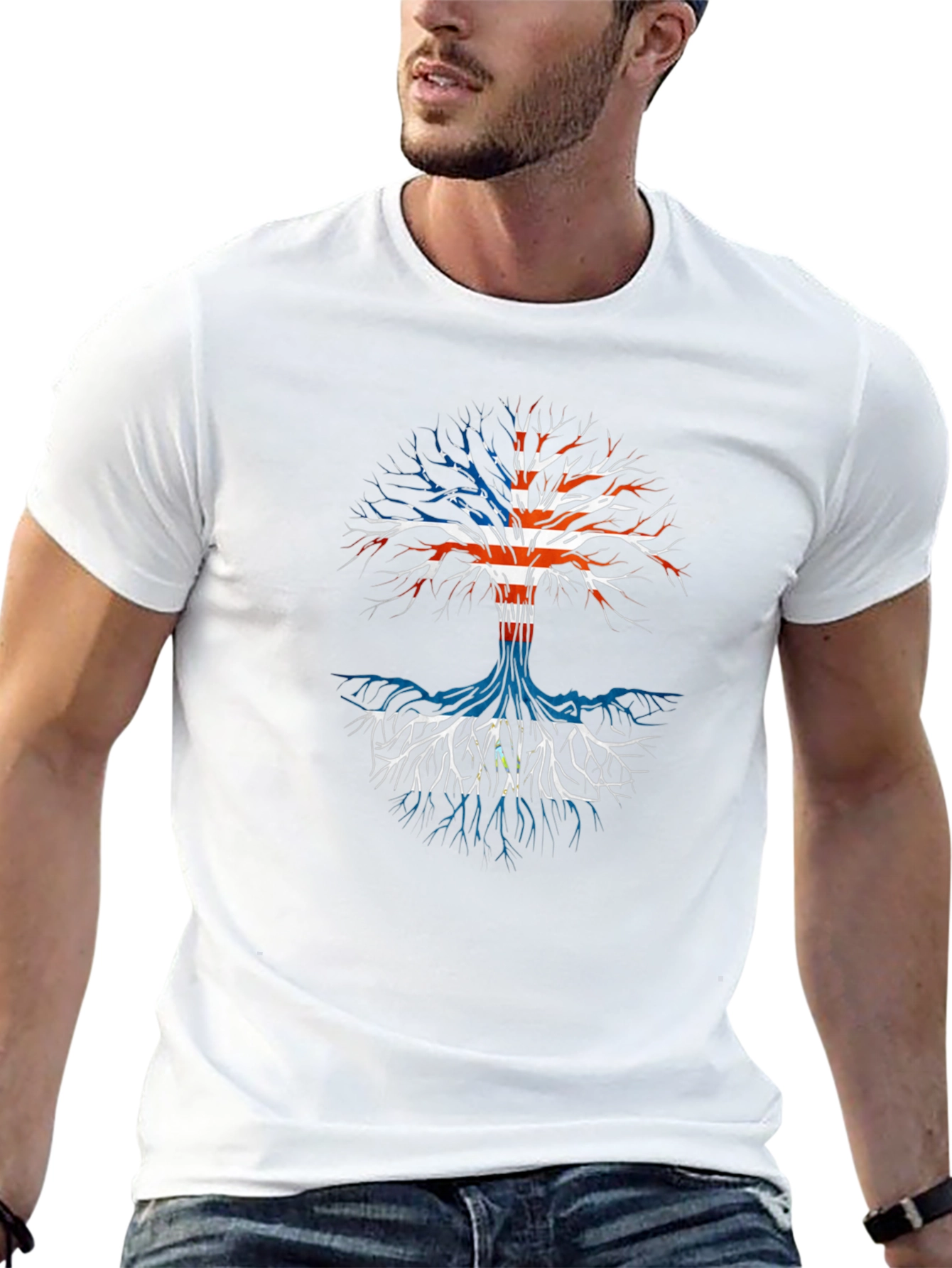 Patriotic Tree Graphic Tee - USA Roots