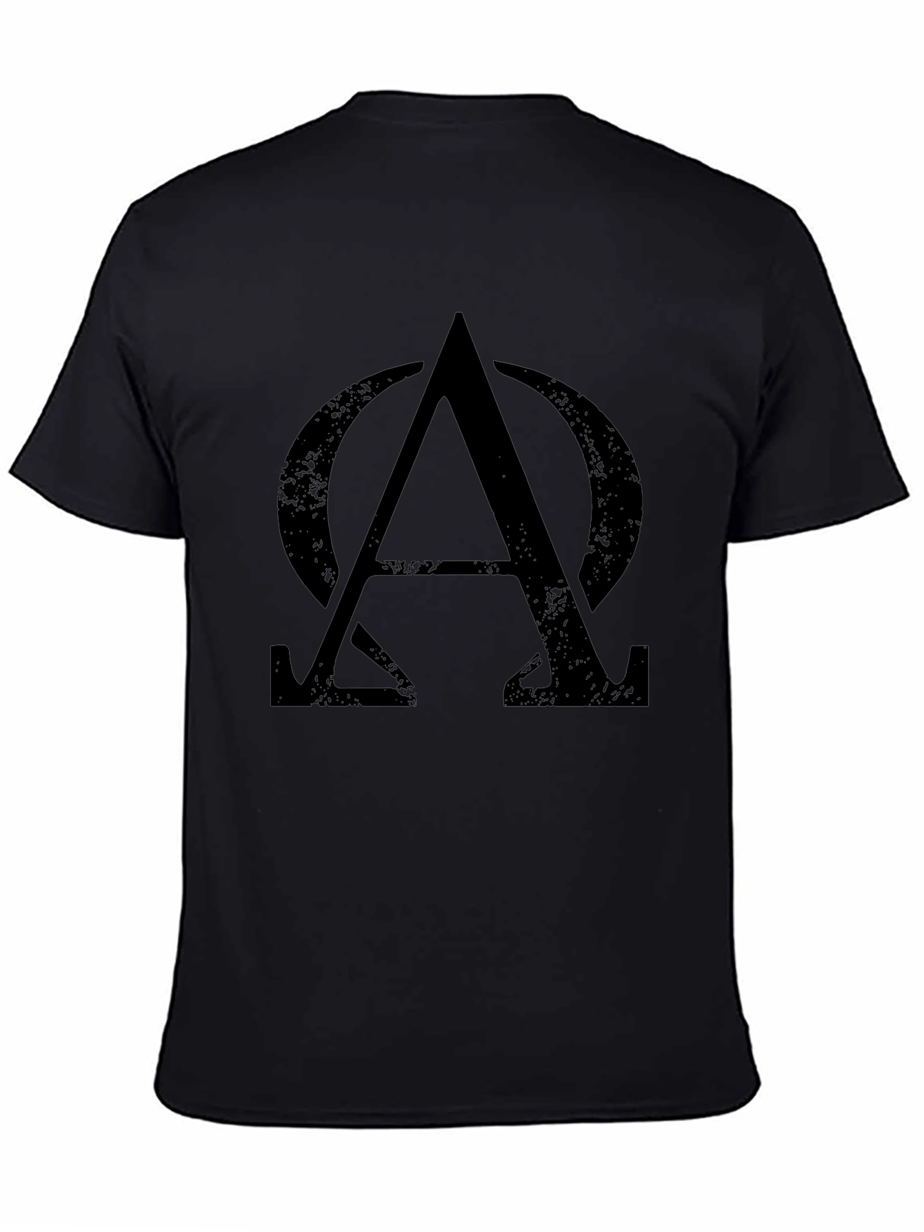 Alpha Omega Symbol Graphic Tee - Black Cotton T-Shirt