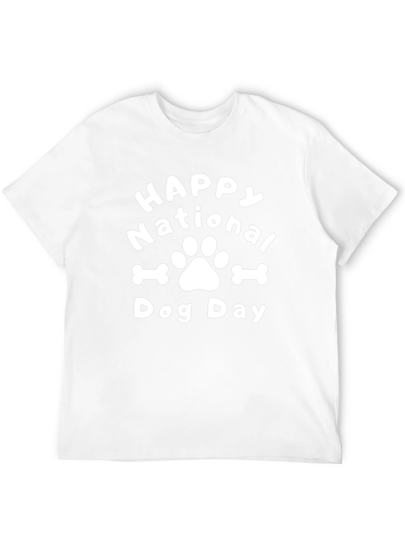 Happy National Dog Day Black T-Shirt