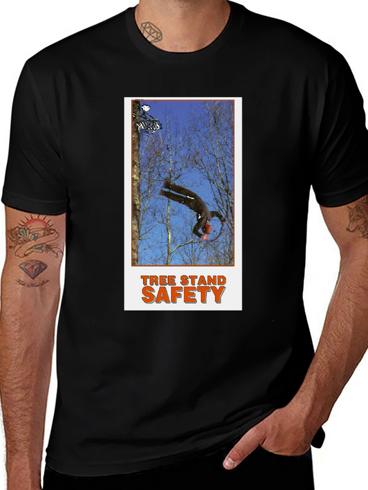 Tree Stand Safety Black T-Shirt