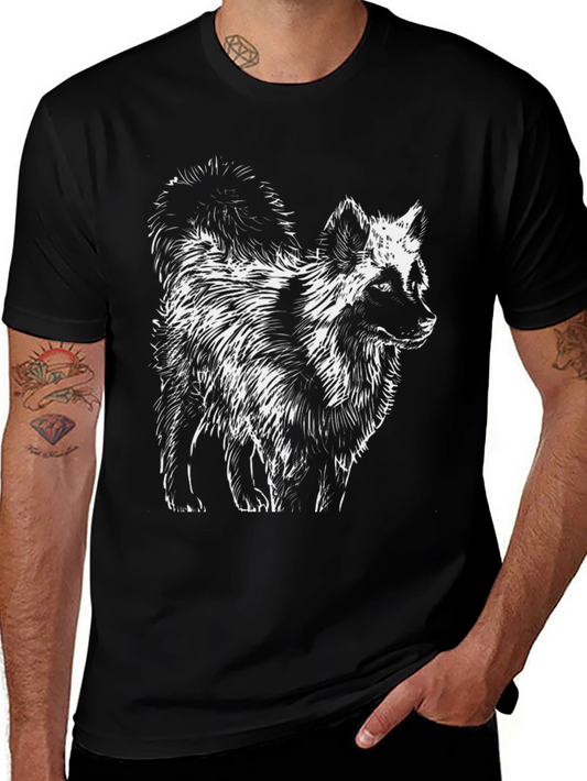 Black T-Shirt with Fox Graphic