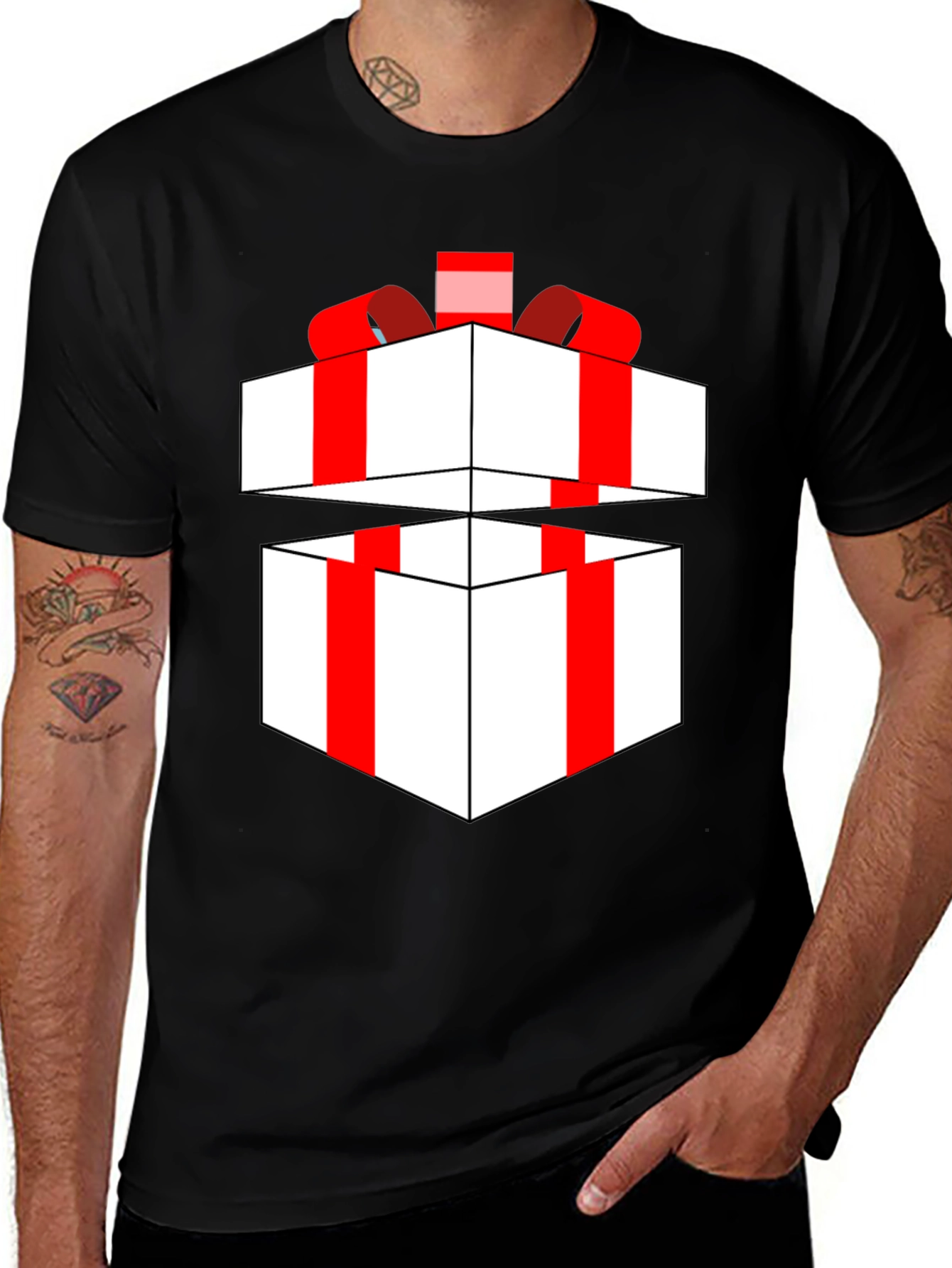 Festive Gift Box T-Shirt - Holiday Apparel