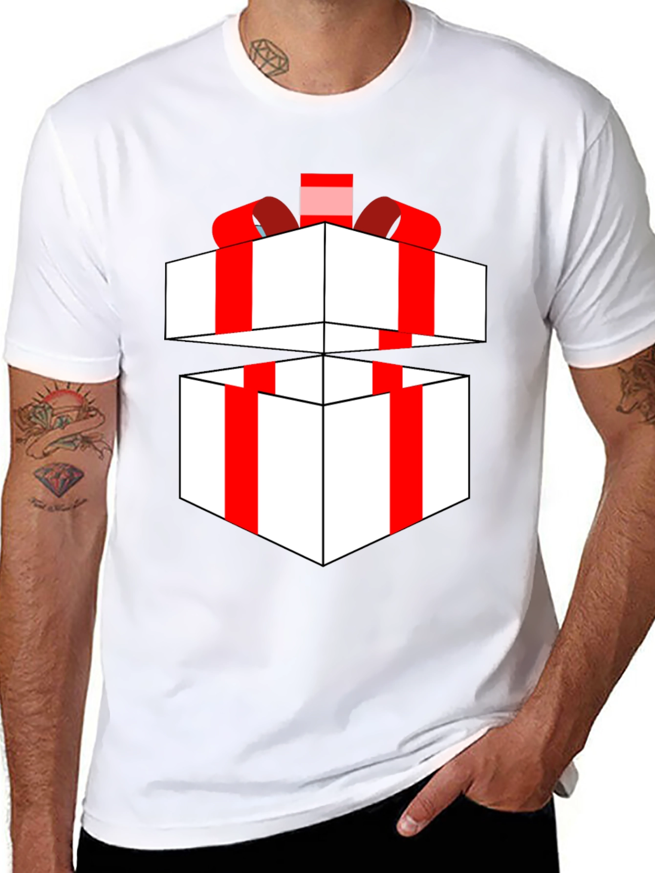Festive Gift Box T-Shirt - Holiday Apparel