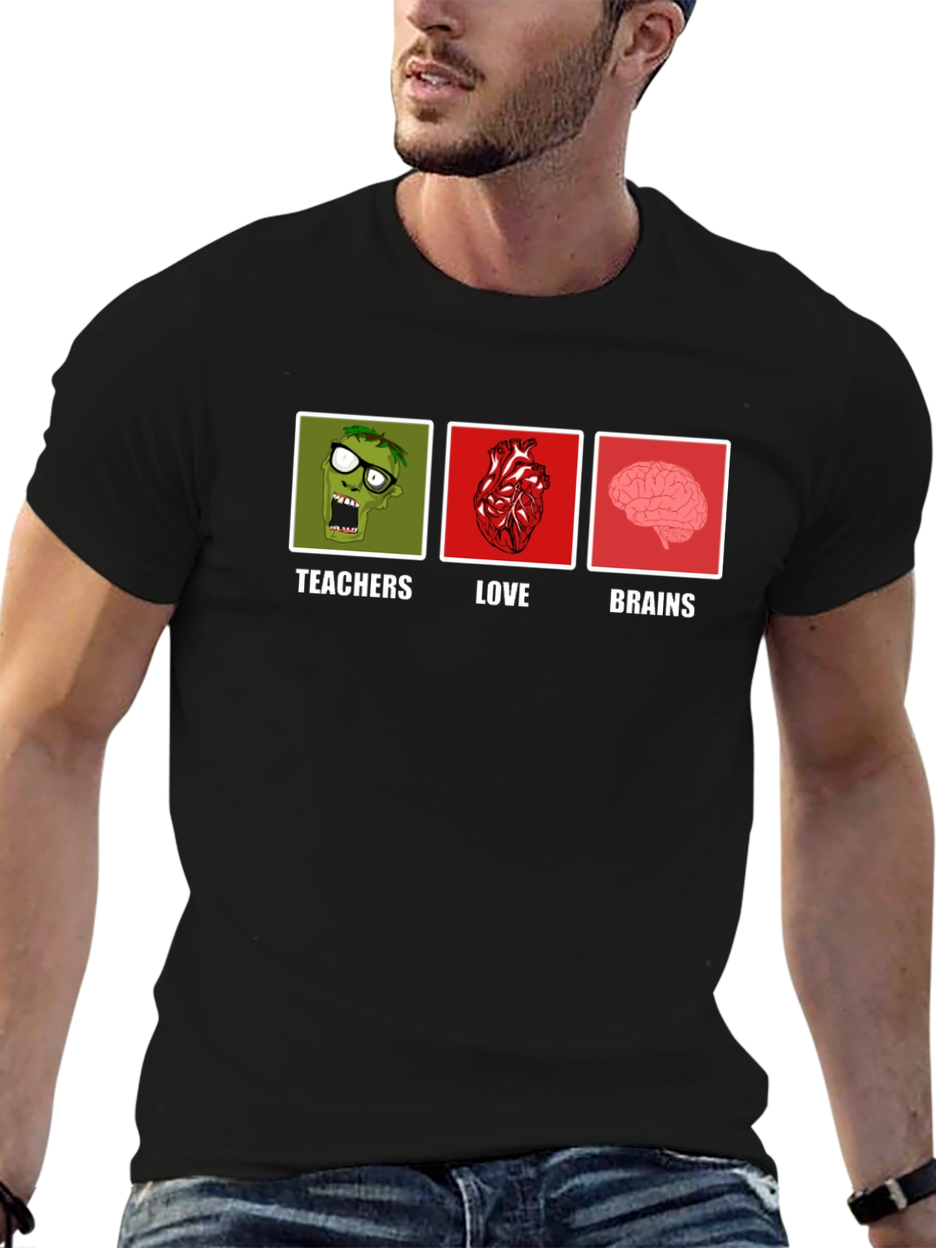 Teachers Love Brains Graphic T-Shirt