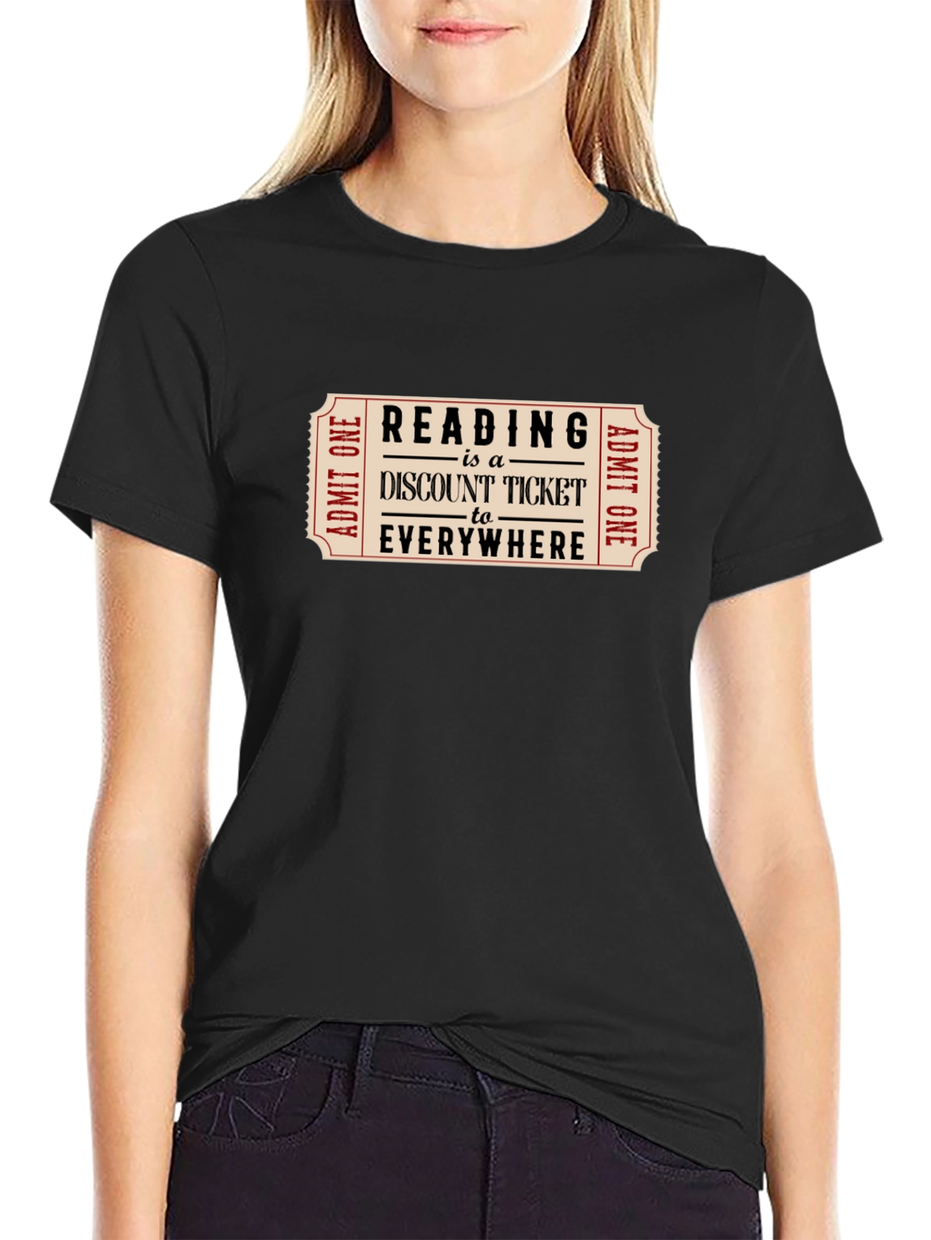 Reading Discount Ticket Tee - Book Lover Gift