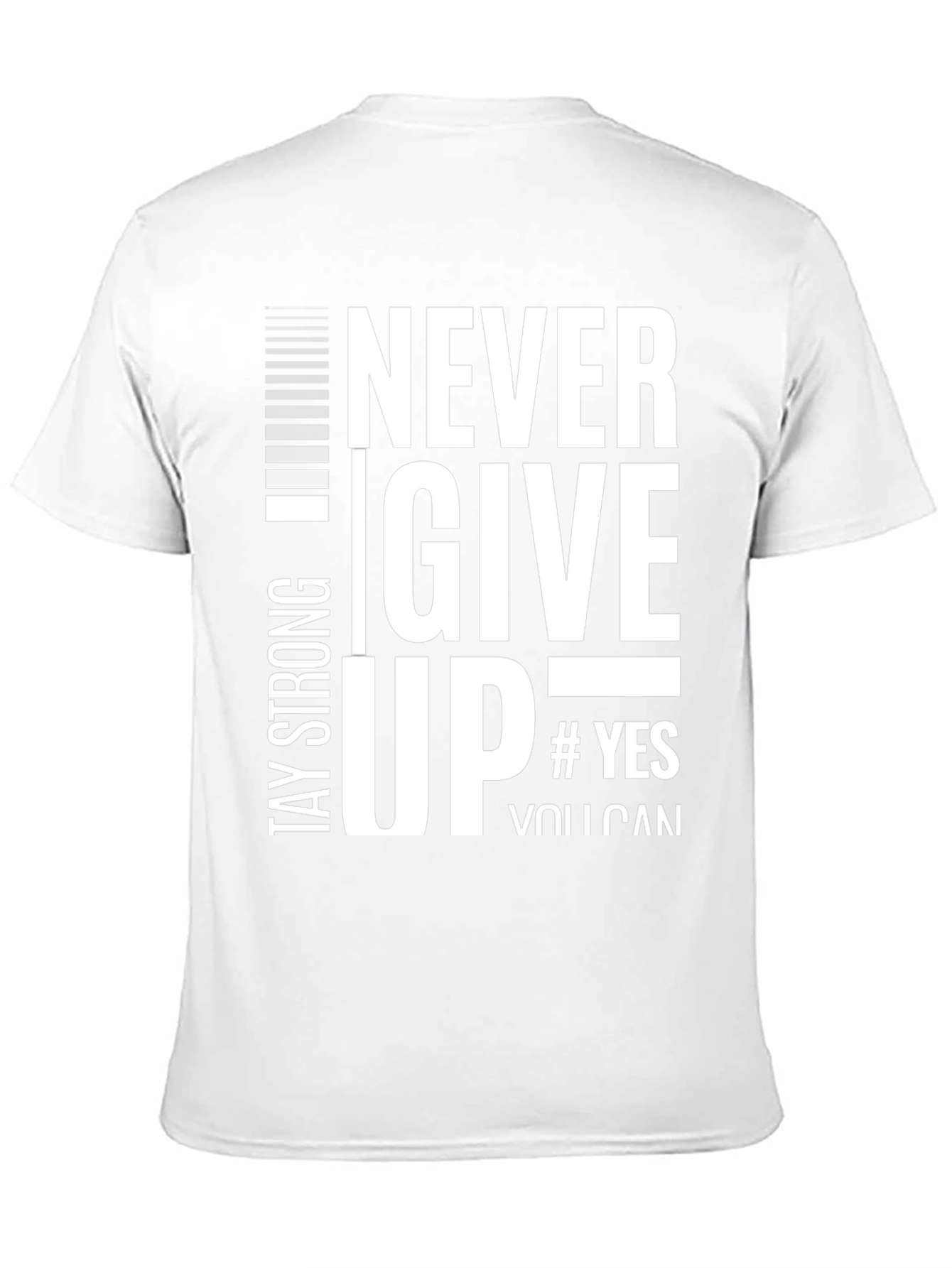 Never Give Up Black Graphic T-Shirt