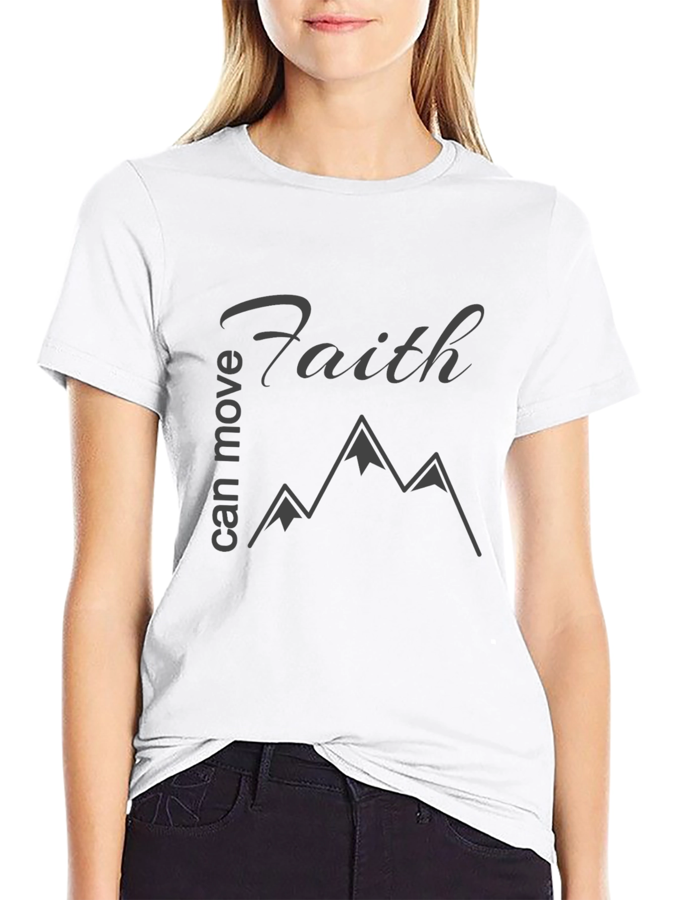 Faith Moves Mountains Black T-Shirt