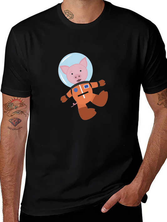 Astronaut Pig Graphic T-Shirt