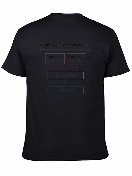 Complicated Women Flowchart Mens Black T-Shirt