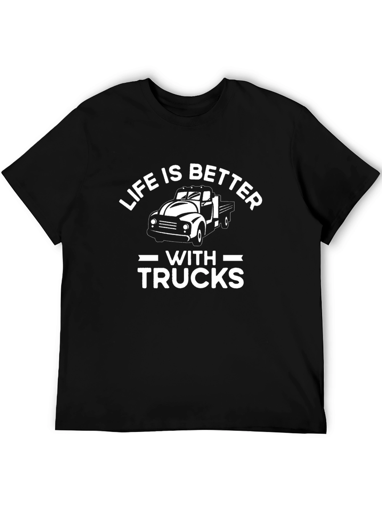 Life is Better with Trucks Black T-Shirt