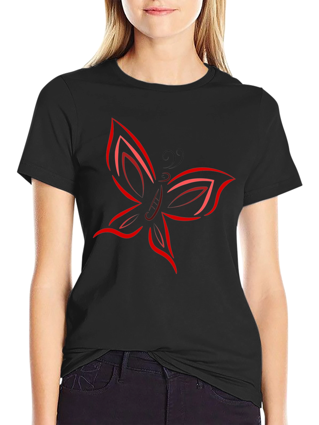 Butterfly Graphic Tee - Black