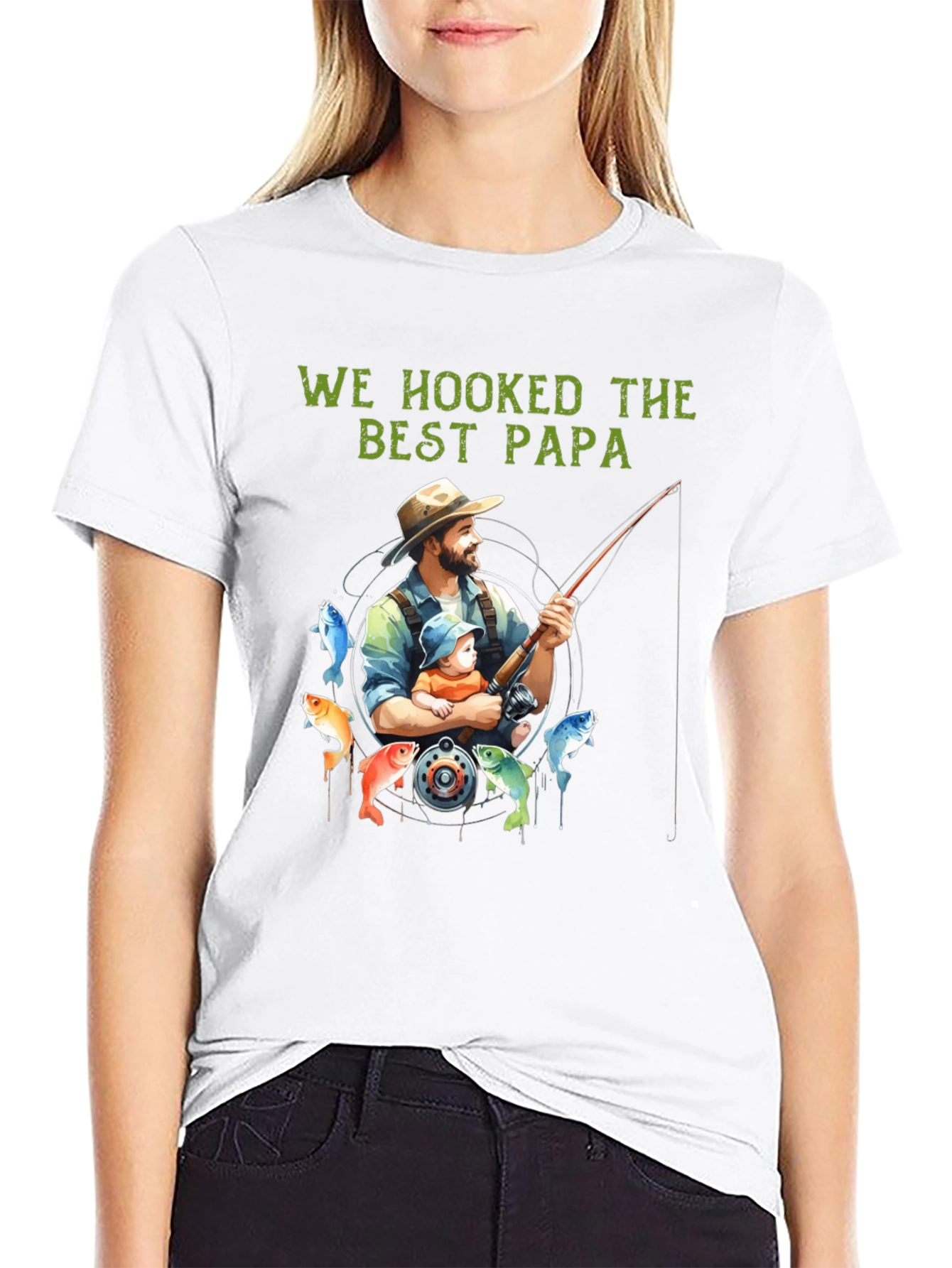Best Papa Fishing T-Shirt - Hooked on Dad!