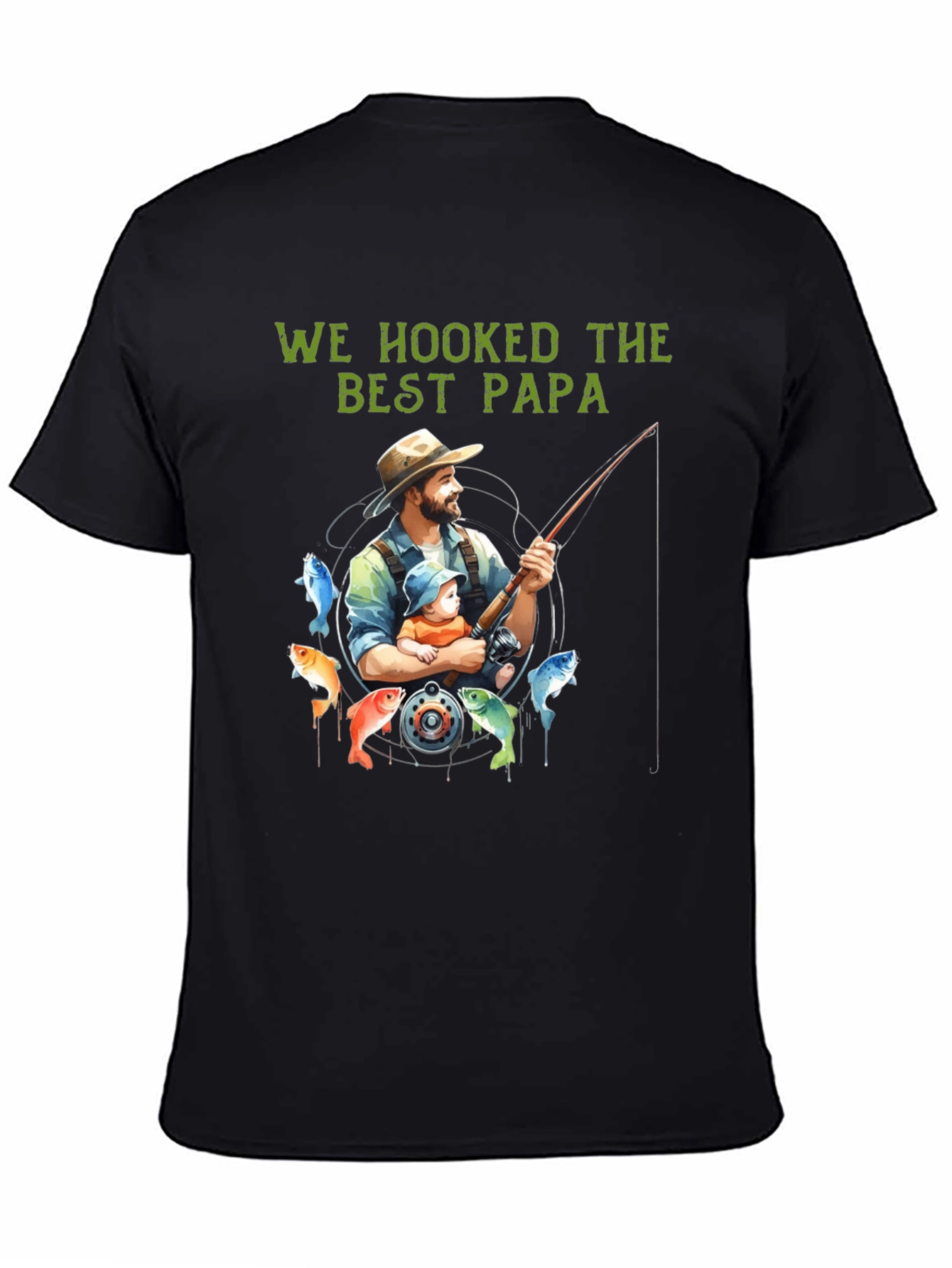 Best Papa Fishing T-Shirt - Hooked on Dad!