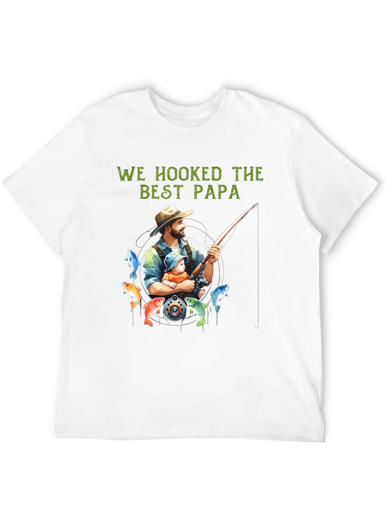 Best Papa Fishing T-Shirt - Hooked on Dad!