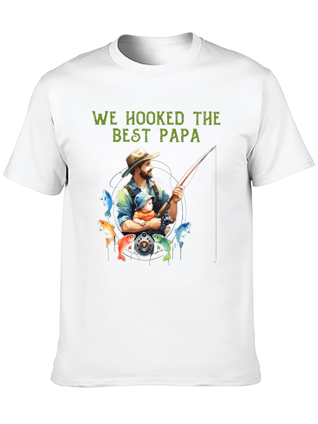 Best Papa Fishing T-Shirt - Hooked on Dad!