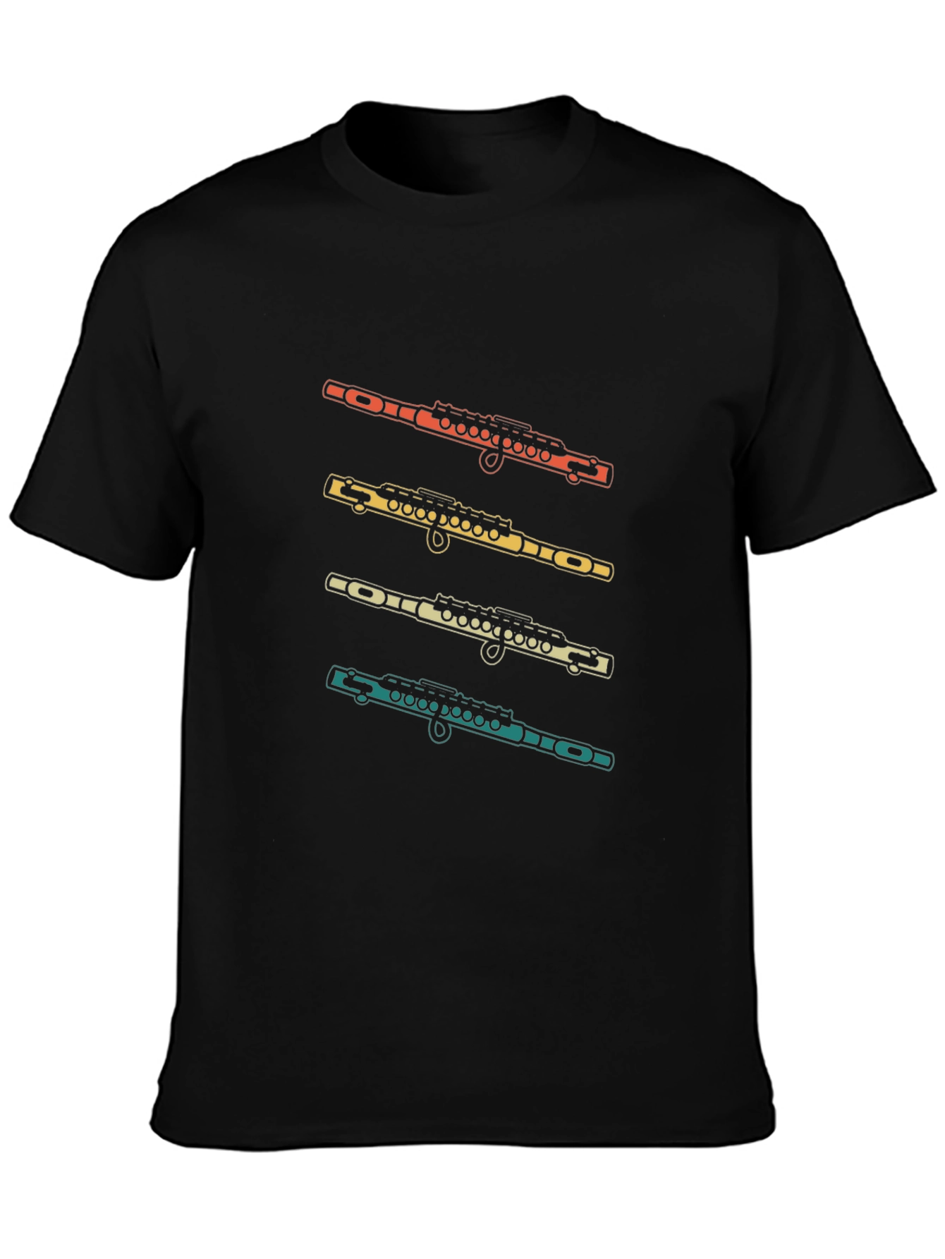 Retro Flute Graphic T-Shirt - Musicians Tee