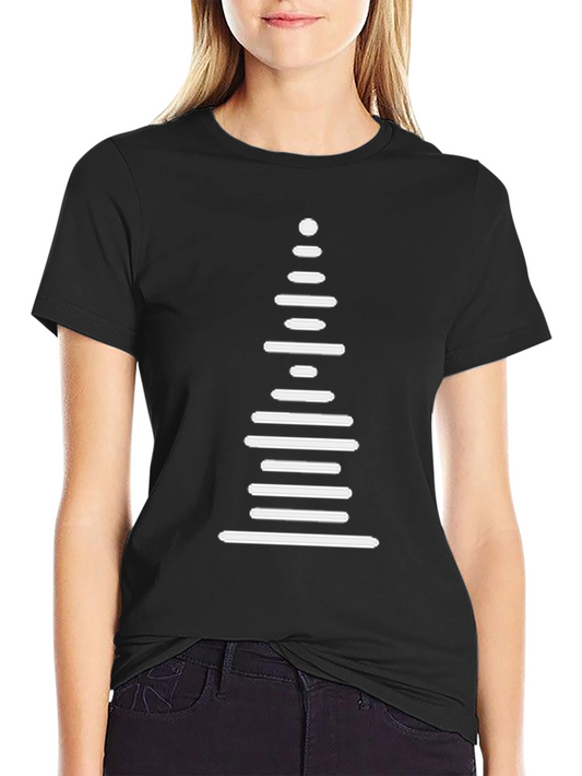 Modern Geometric Tree Graphic Tee - Black