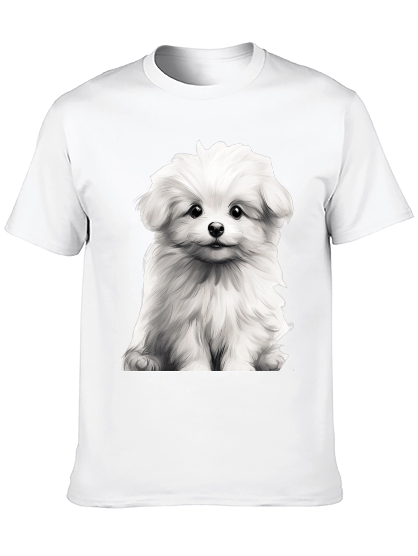 Cute Dog Graphic Black T-Shirt