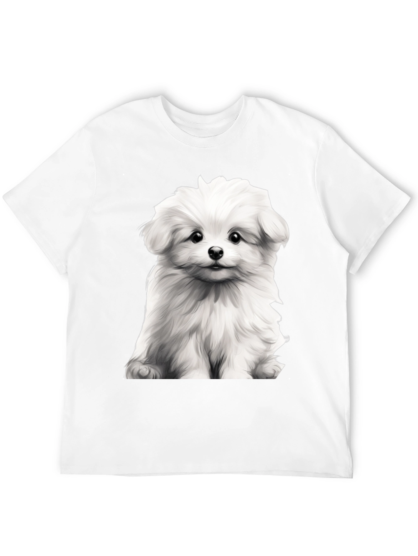 Cute Dog Graphic Black T-Shirt