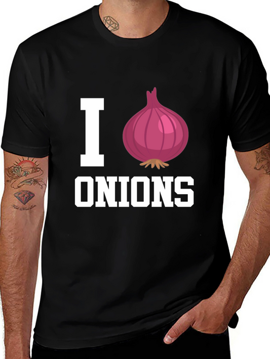 I Love Onions Black Graphic Tee