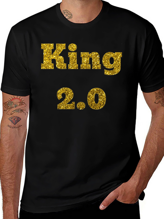 King 2.0 Glitter Print T-Shirt - Black