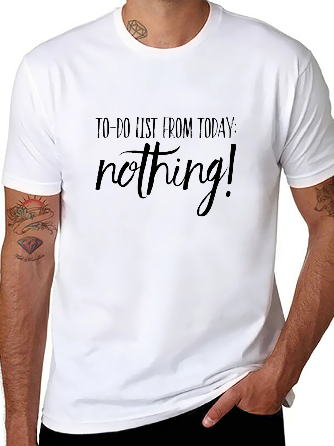 Funny To-Do List Nothing! Black Graphic T-Shirt