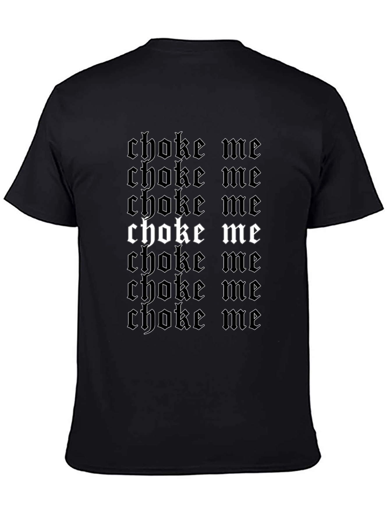 Gothic Choke Me Graphic Print Black T-Shirt
