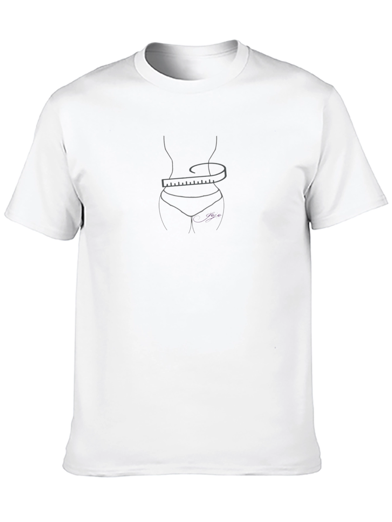 Slim Figure Tape Measure Graphic T-Shirt
