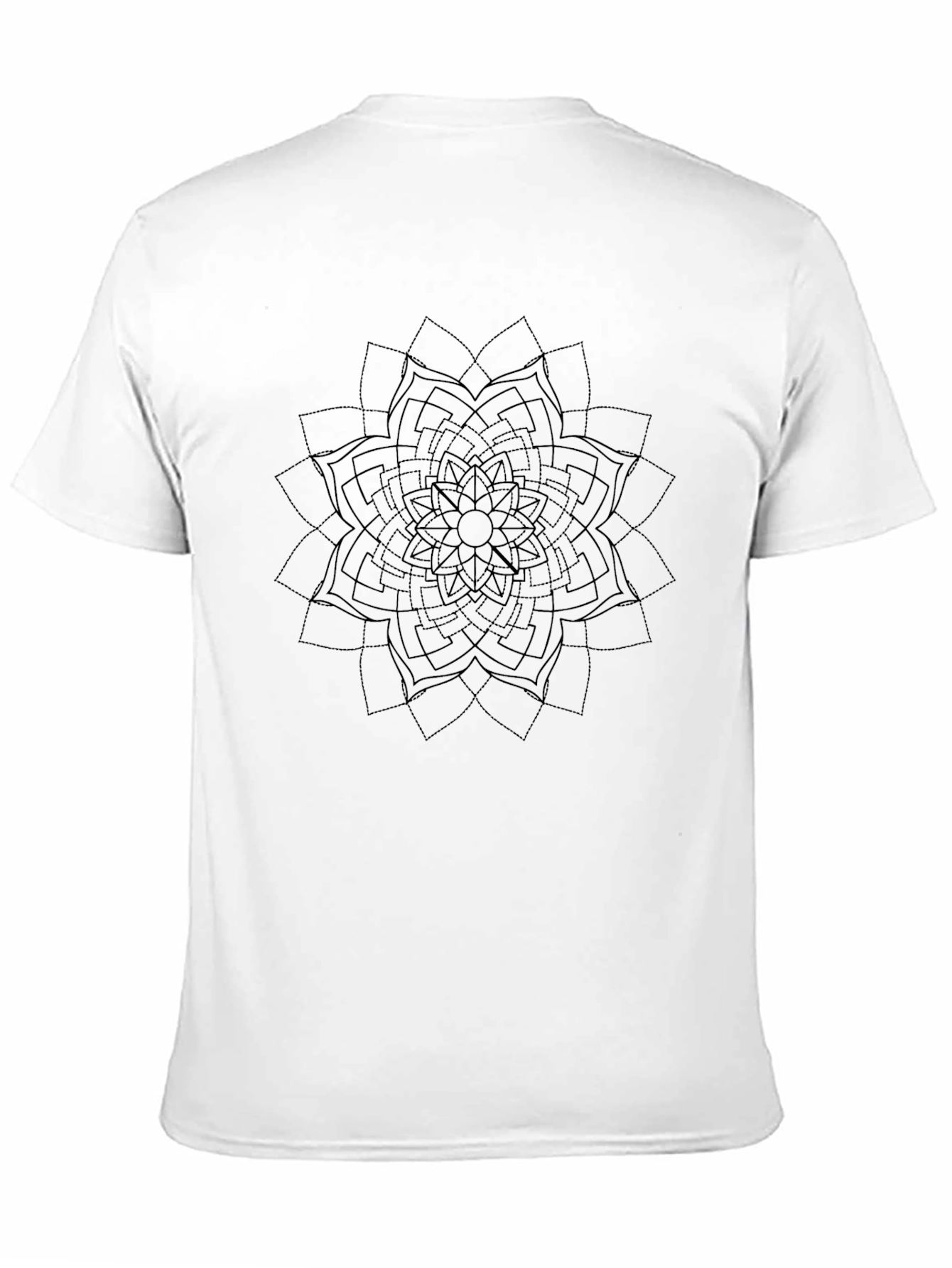 Mens Black T-Shirt with Mandala Design