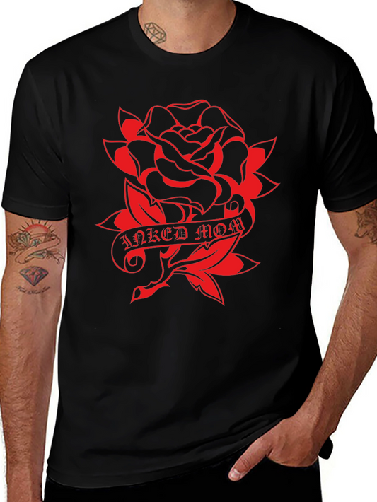 Inked Mom Rose Graphic T-Shirt - Classic Style