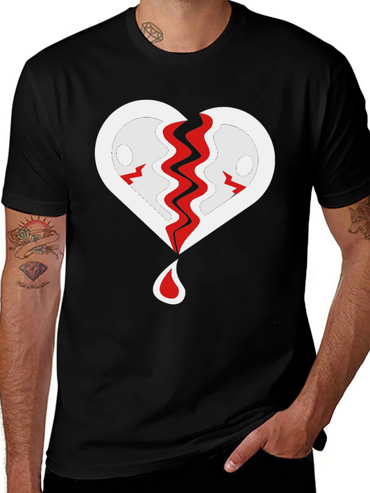Broken Heart Graphic T-Shirt - Black
