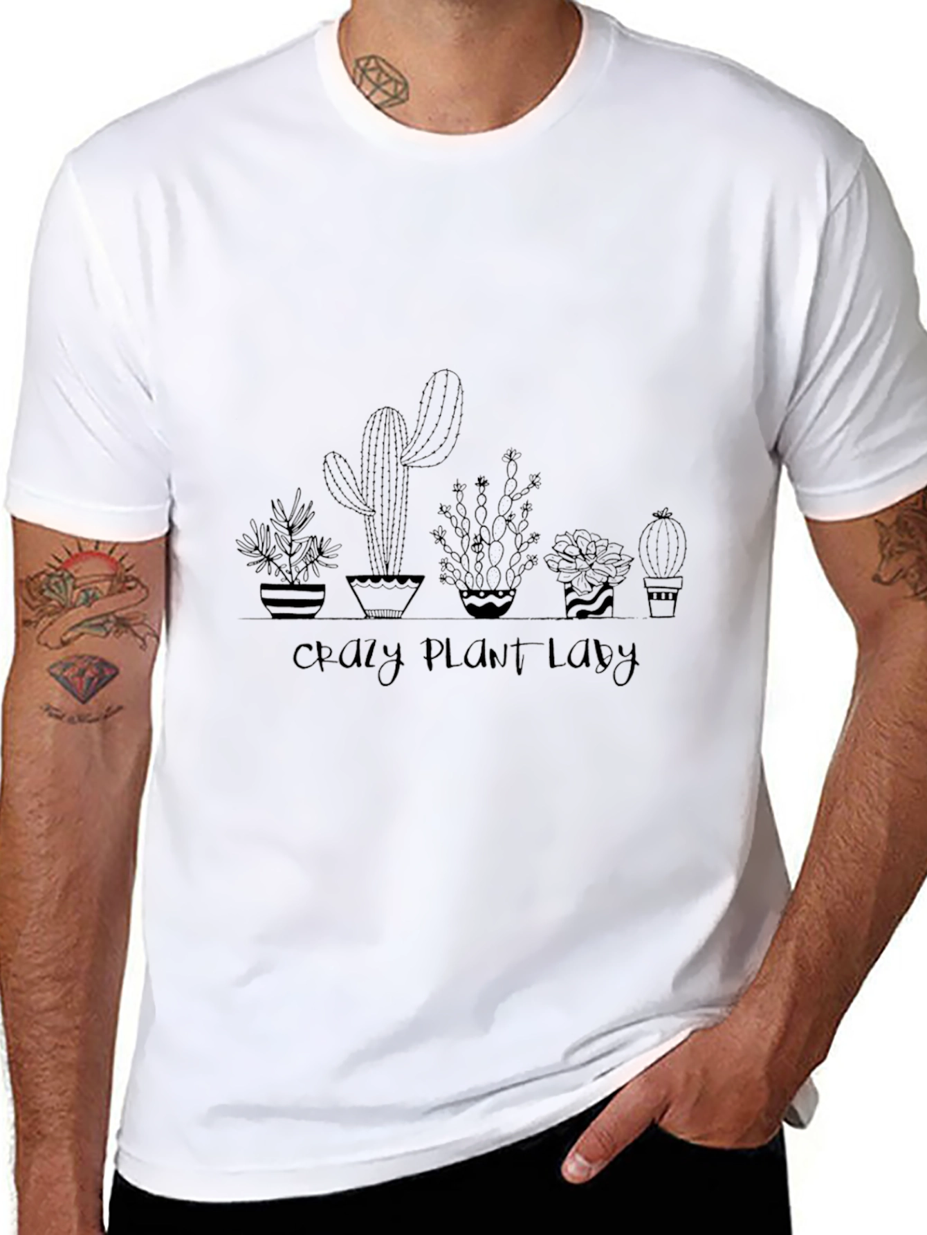 Crazy Plant Lady Black Graphic T-Shirt