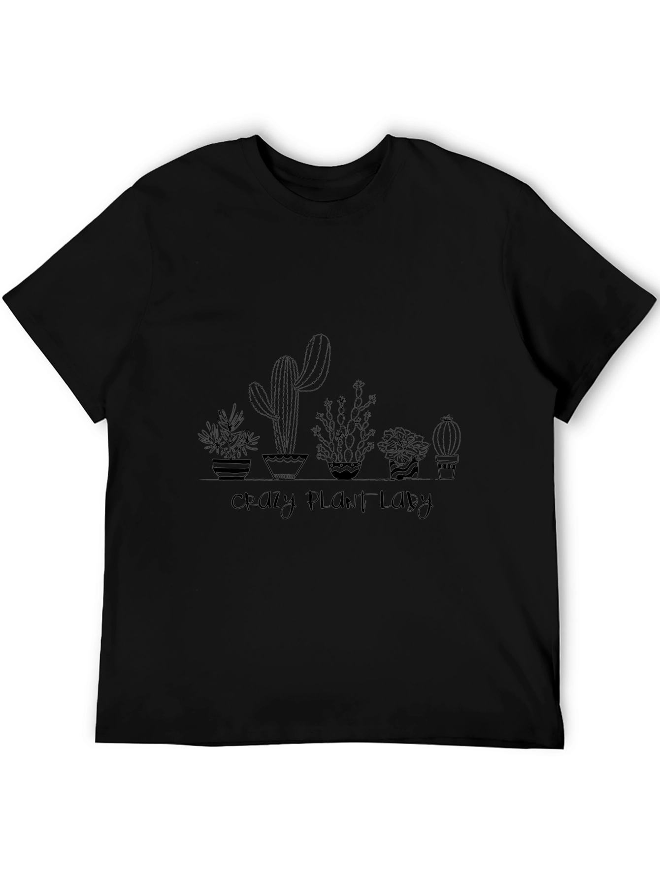 Crazy Plant Lady Black Graphic T-Shirt