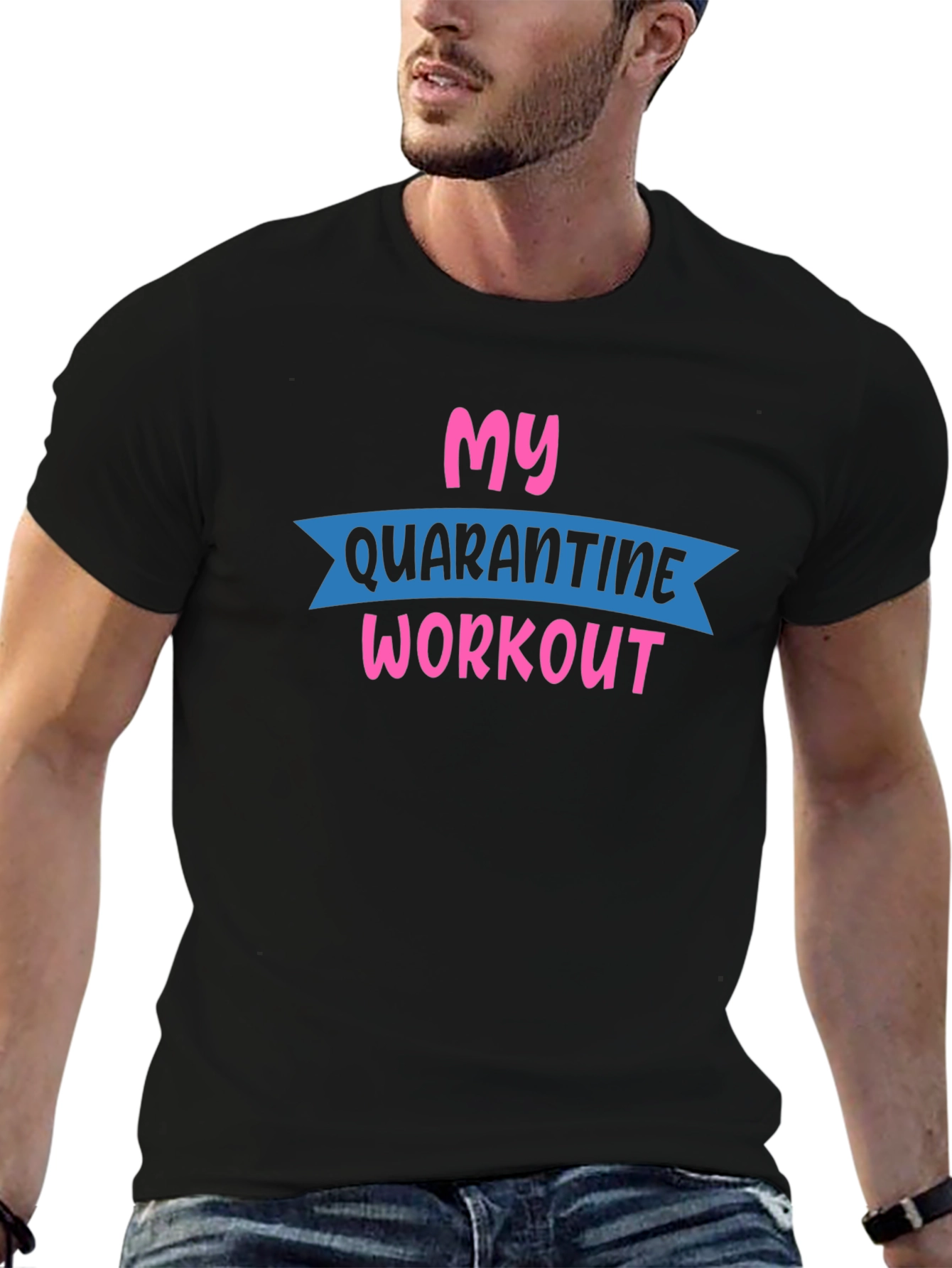 Quarantine Workout Graphic Tee - Black