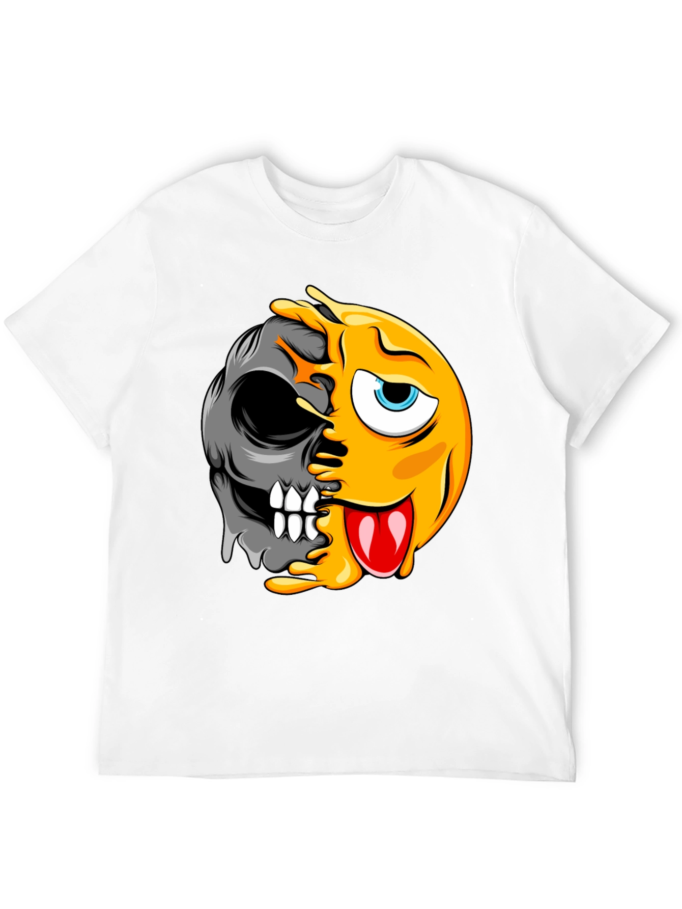 Emoji Skull Graphic Black T-Shirt