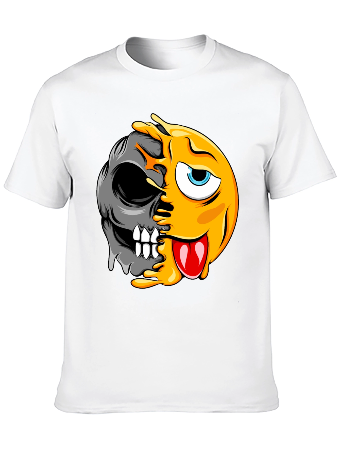 Emoji Skull Graphic Black T-Shirt