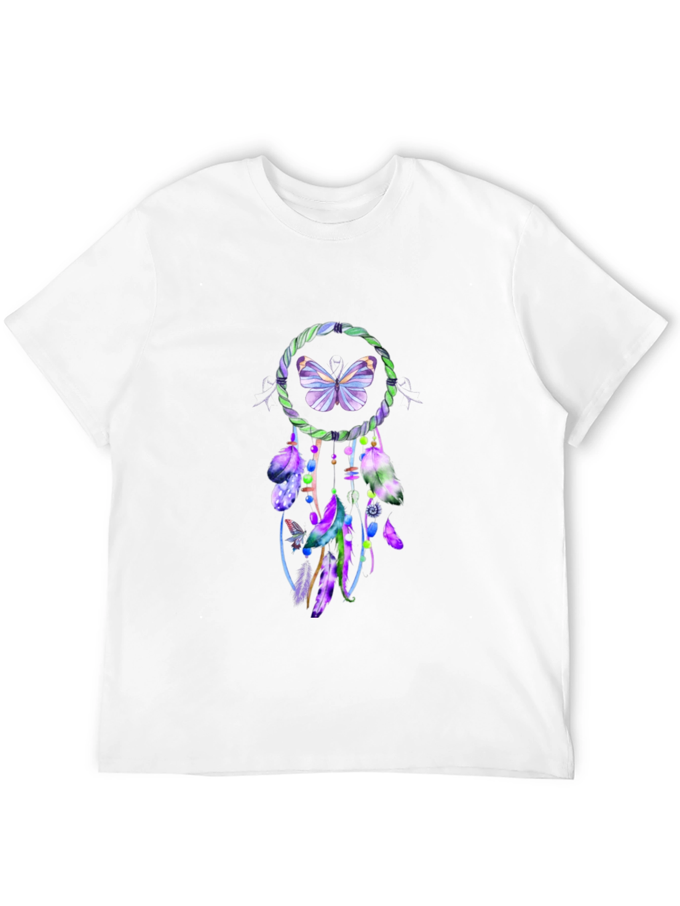 Butterfly Dreamcatcher Graphic Tee - Soft Black Cotton