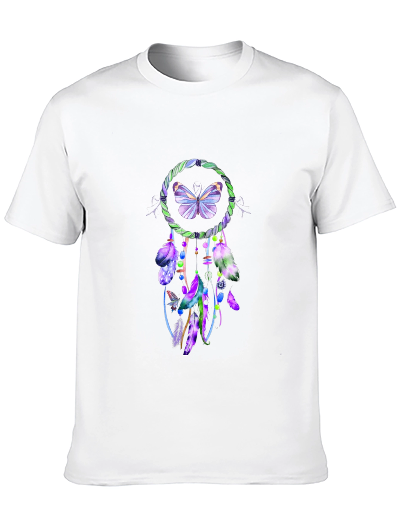 Butterfly Dreamcatcher Graphic Tee - Soft Black Cotton