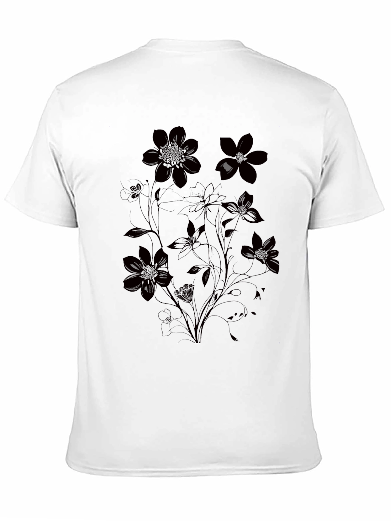 Floral Graphic Black T-Shirt