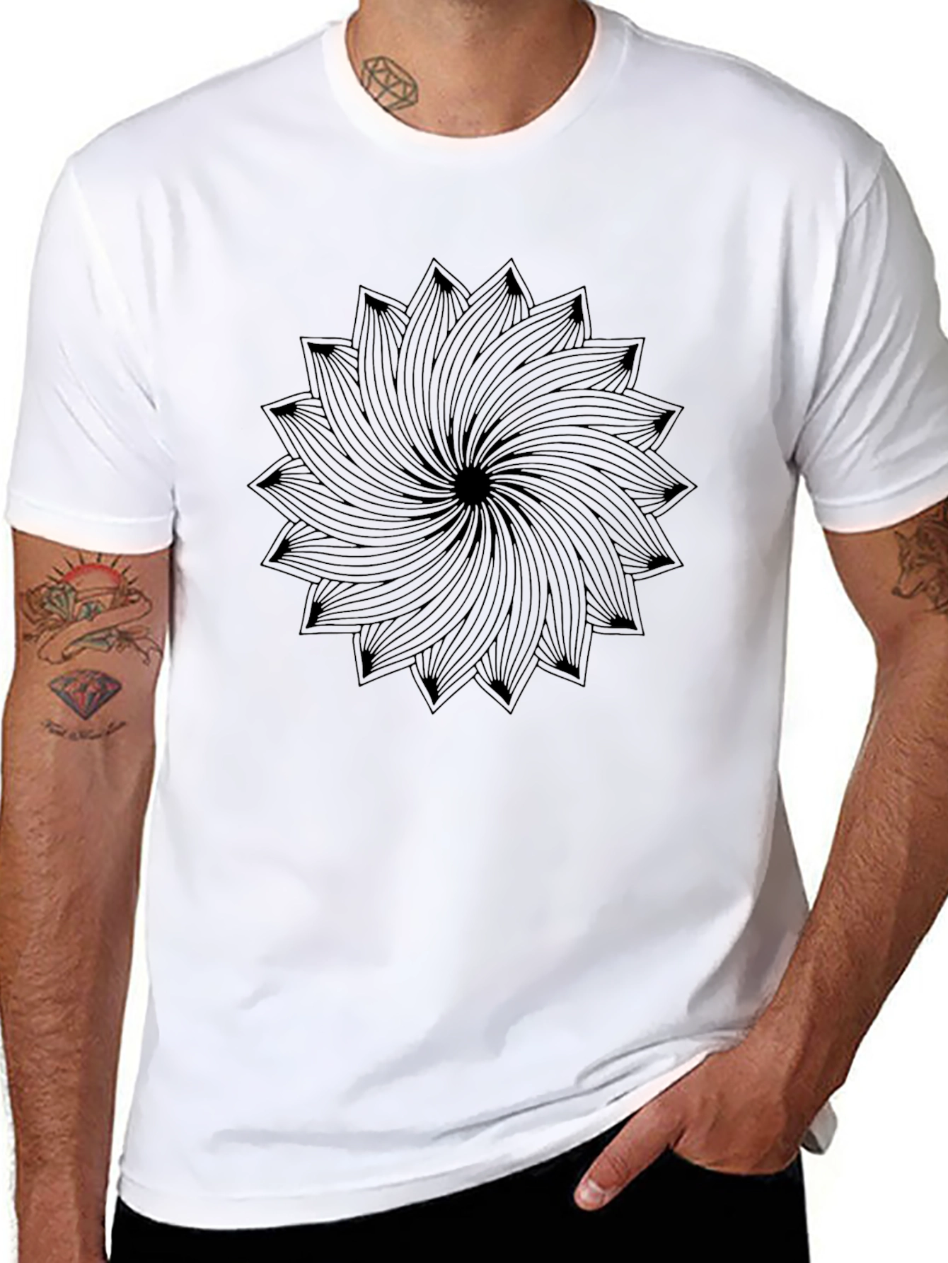 Modern Mandala Graphic Black T-Shirt